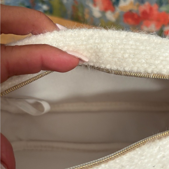 Chanel Cream and Gold Beauty Cosmetic Bag